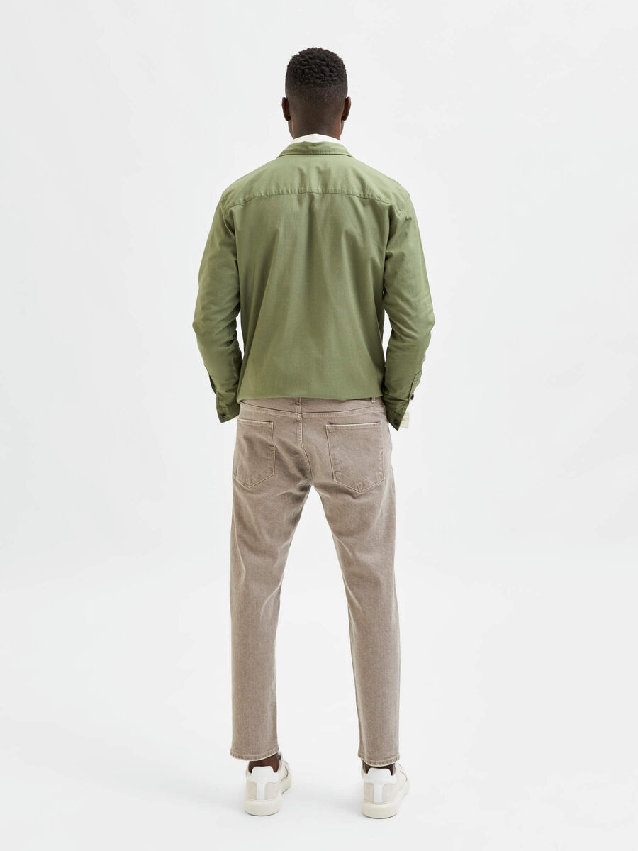 RELAXED FIT CROPPED JEANS | Green | SELECTED HOMME®