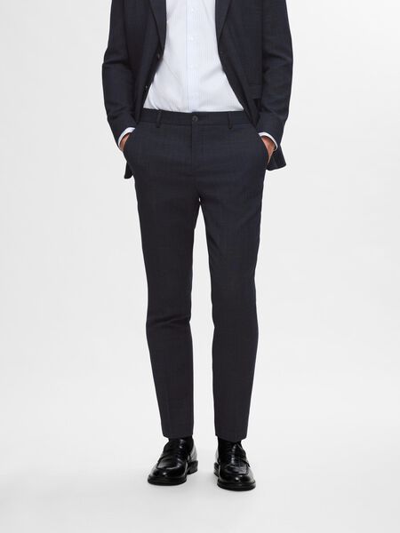 Selected COUPE SLIM EN LAINE MÉLANGÉE PANTALON DE COSTUME, Dark Blue, highres - 16095300_DarkBlue_003.jpg