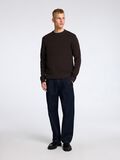 Selected STRUCTURED CREWNECK JUMPER, Chocolate Torte, highres - 16095614_ChocolateTorte_005.jpg