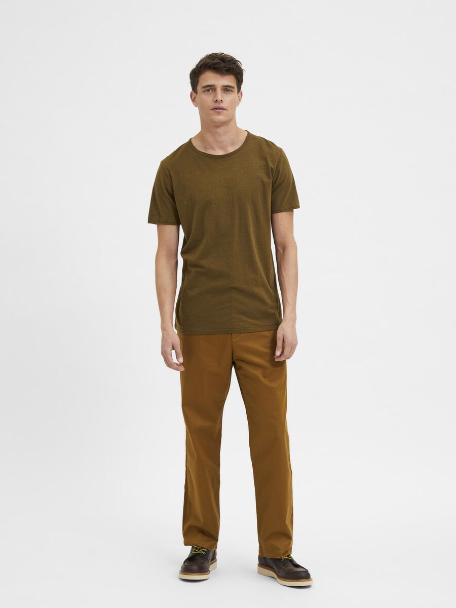 Selected RUND HALS T-SHIRT, Dark Olive, highres - 16071775_DarkOlive_005.jpg