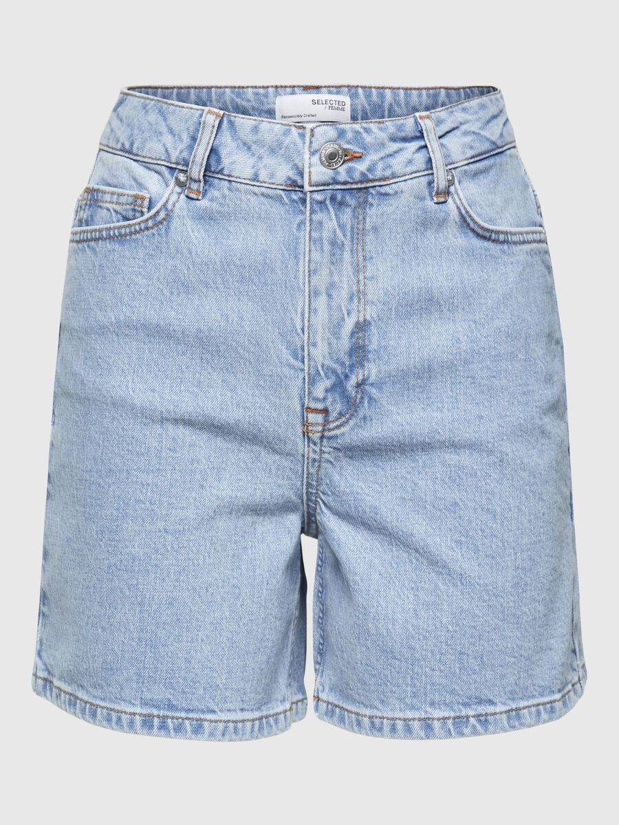 Selected HIGH-WAISTED OLASHORTS, Light Blue Denim, highres - 16089481_LightBlueDenim_001.jpg