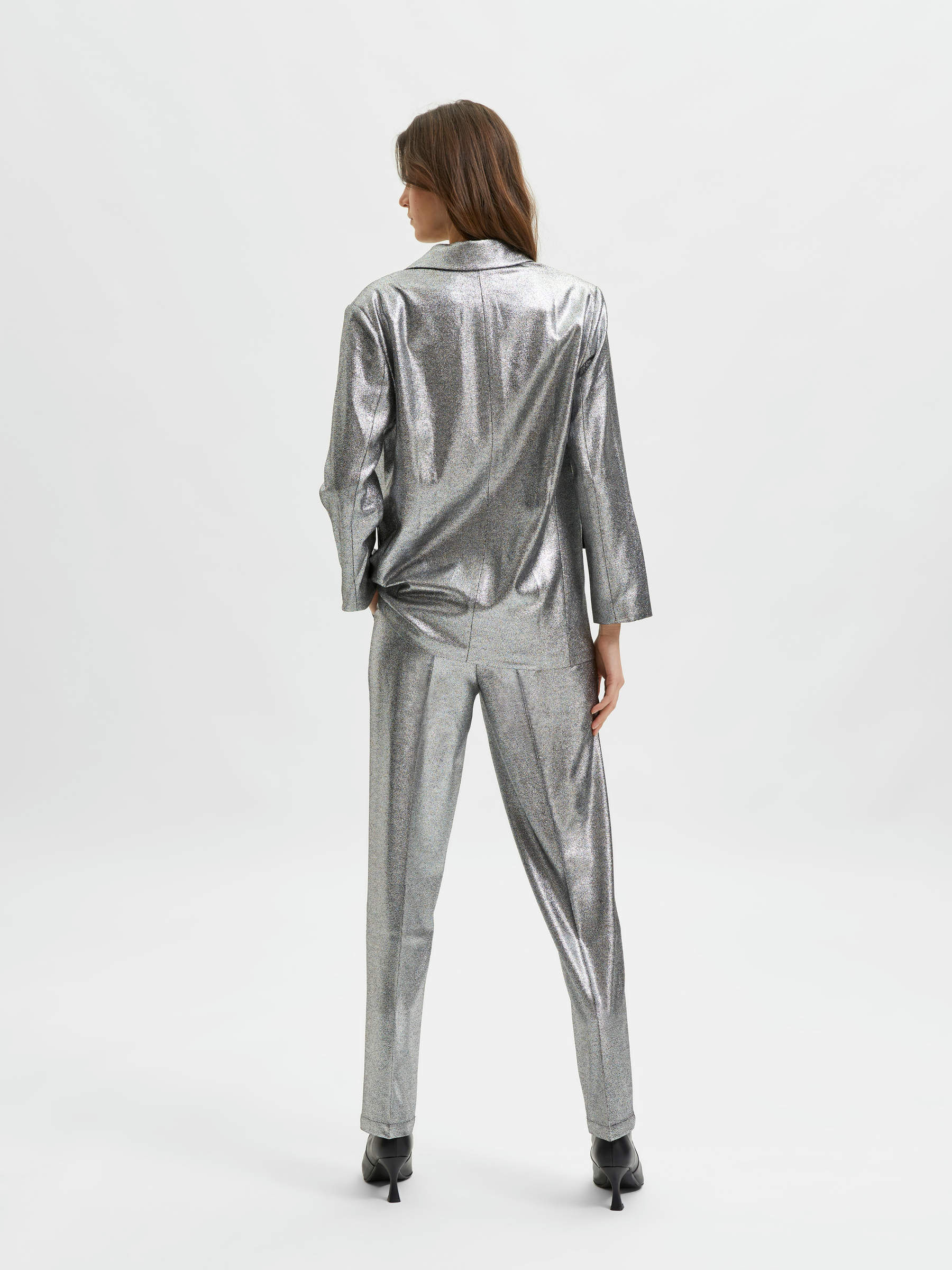 topshop silver blazer