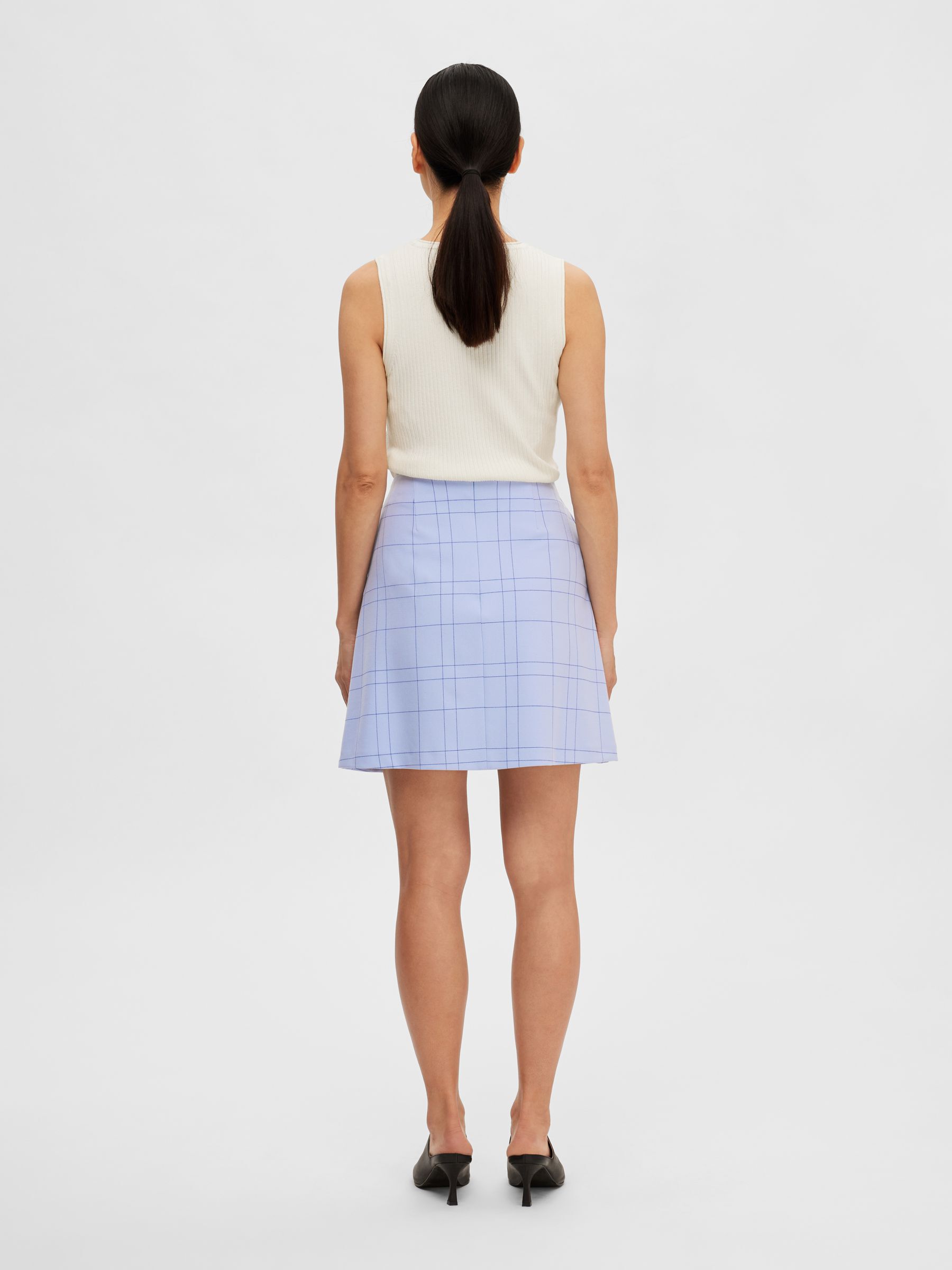 CHECKED MINI SKIRT Blue SELECTED FEMME