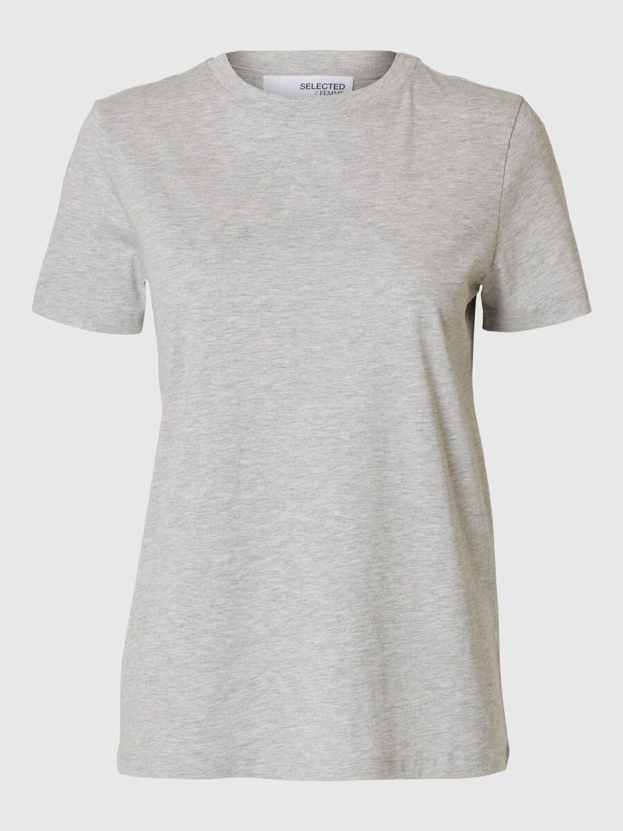 Selected CLASSIQUE T-SHIRT, Light Grey Melange, highres - 16089123_LightGreyMelange_001.jpg