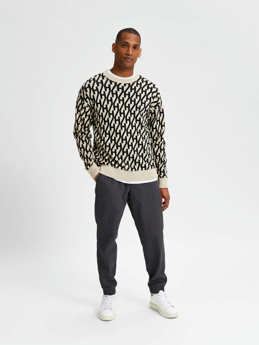 Selected JACQUARD-MUSTER STRICKPULLOVER, Oatmeal, highres - 16081043_Oatmeal_891085_005.jpg