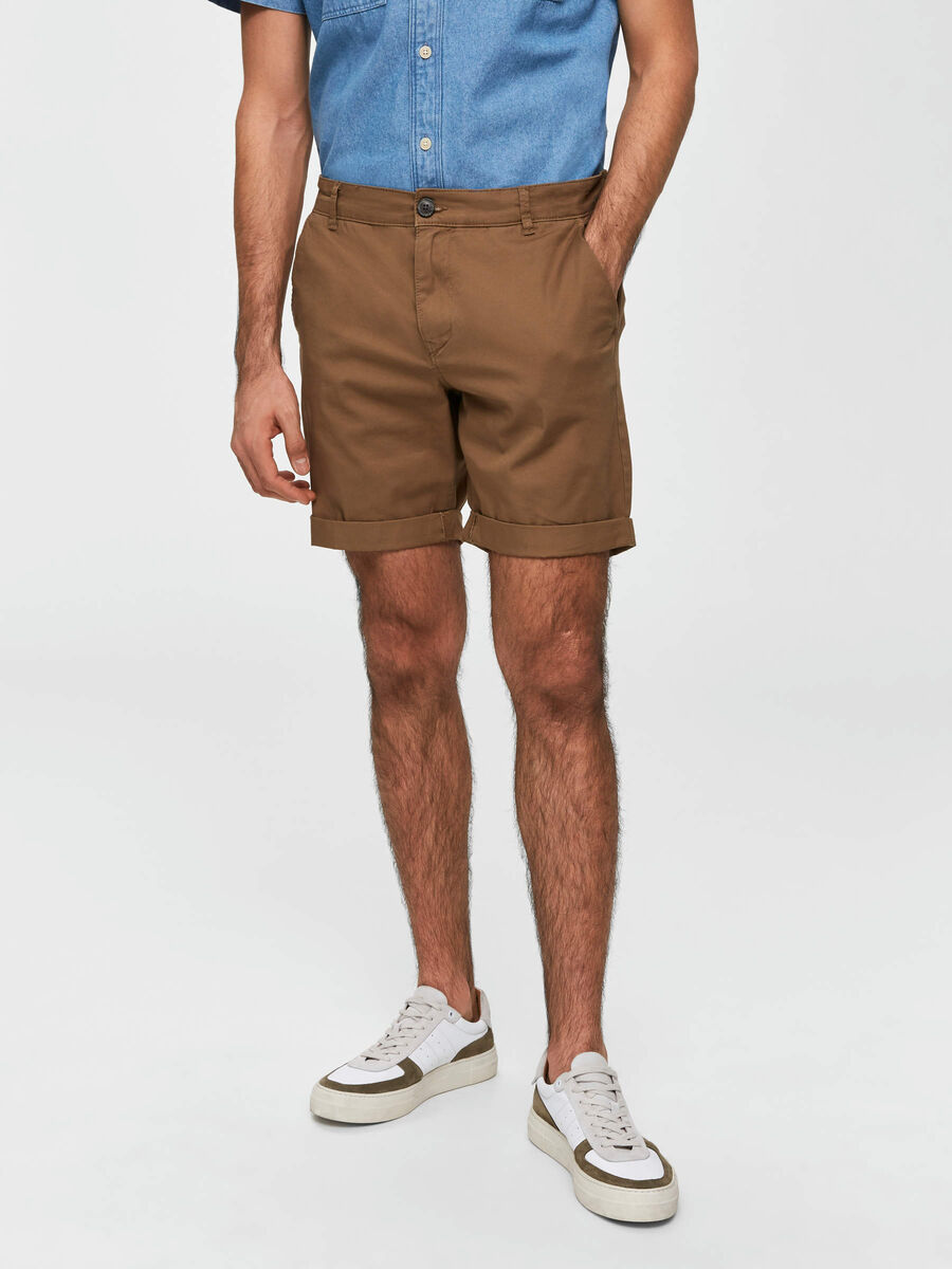 Selected SLHPARIS REGULAR FIT CHINOSHORTS, Camel, highres - 16065685_Camel_003.jpg