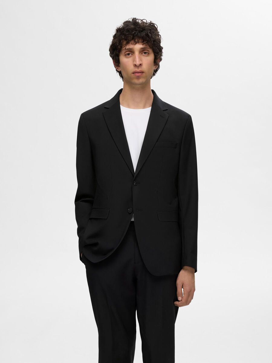 Selected SLIM FIT WOLLGEMISCH BLAZER, Black, highres - 16085257_Black_003.jpg
