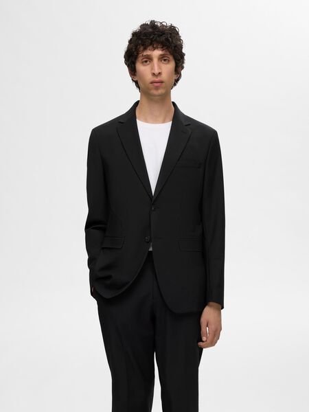 Selected COUPE SLIM EN LAINE MÉLANGÉE BLAZER, Black, highres - 16085257_Black_003.jpg