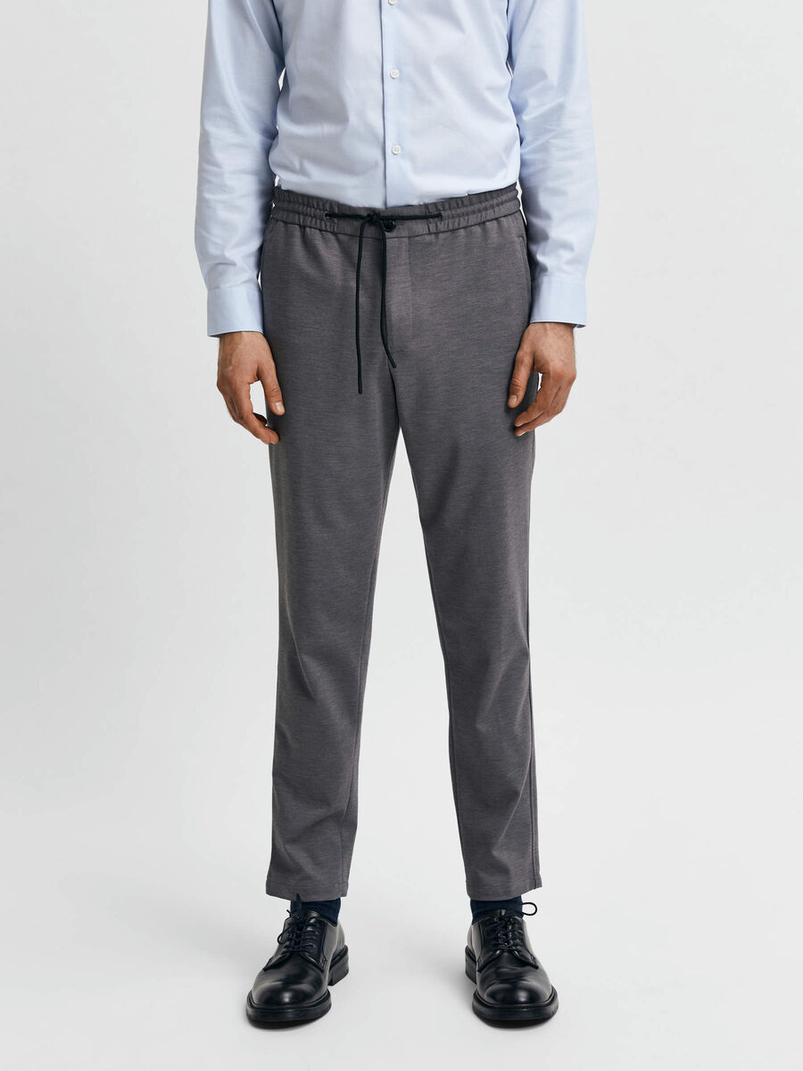 Selected PERFORMANCE STRING TROUSERS, Light Grey Melange, highres - 16079895_LightGreyMelange_003.jpg