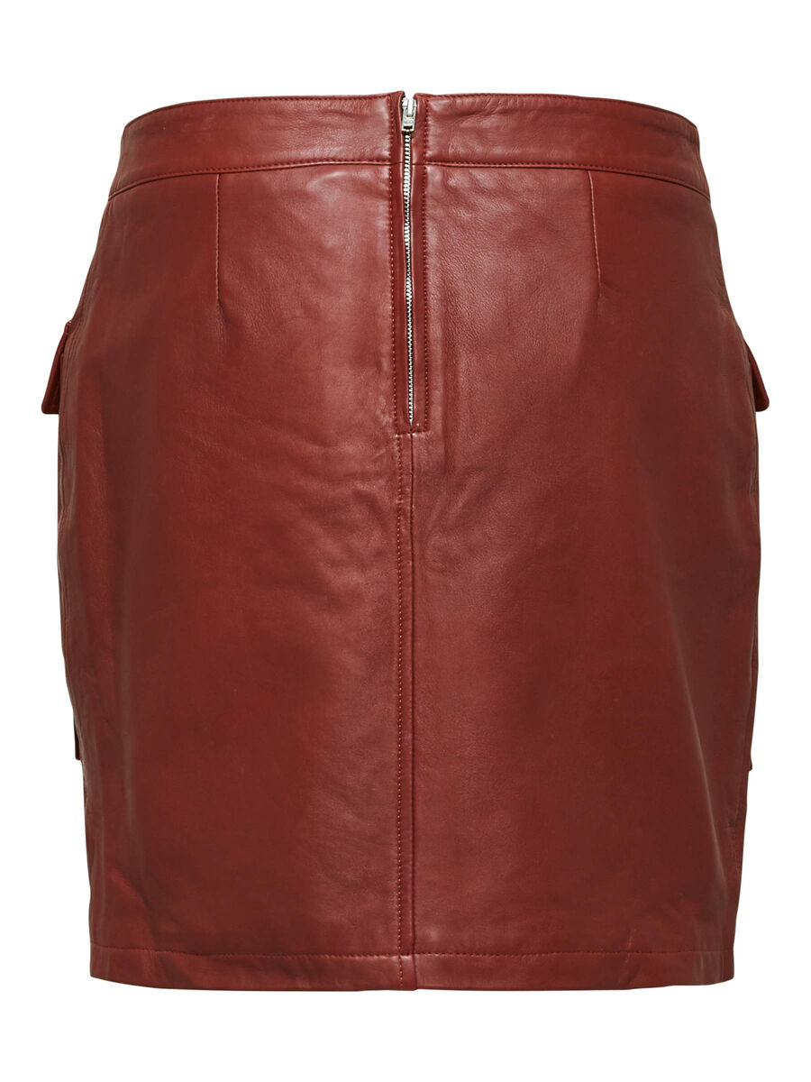 Selected FRONT POCKET - LEATHER SKIRT, Fired Brick, highres - 16072764_FiredBrick_002.jpg