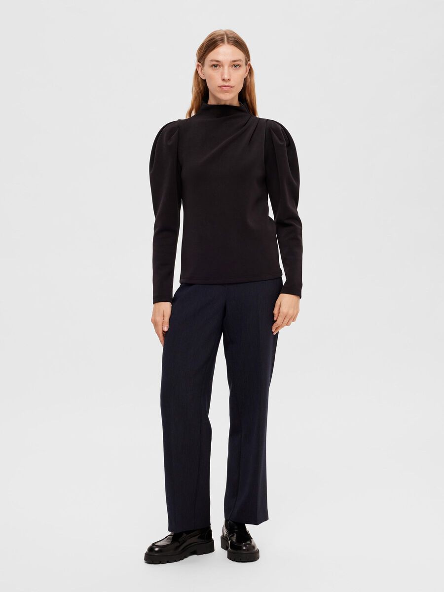 Selected DRAPED TOP, Black, highres - 16088133_Black_005.jpg