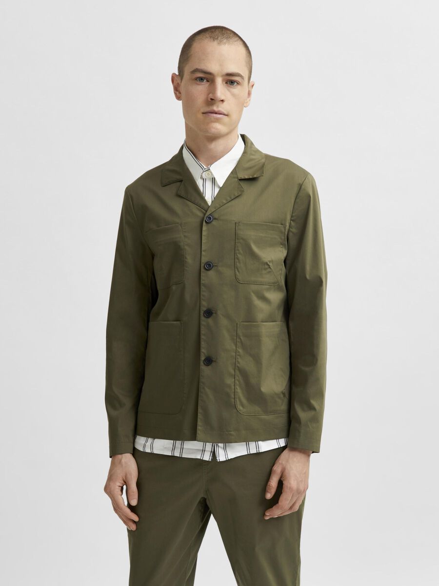 Selected ORGANIC COTTON-NYLON HYBRID BLAZER, Olive Night, highres - 16078991_OliveNight_003.jpg