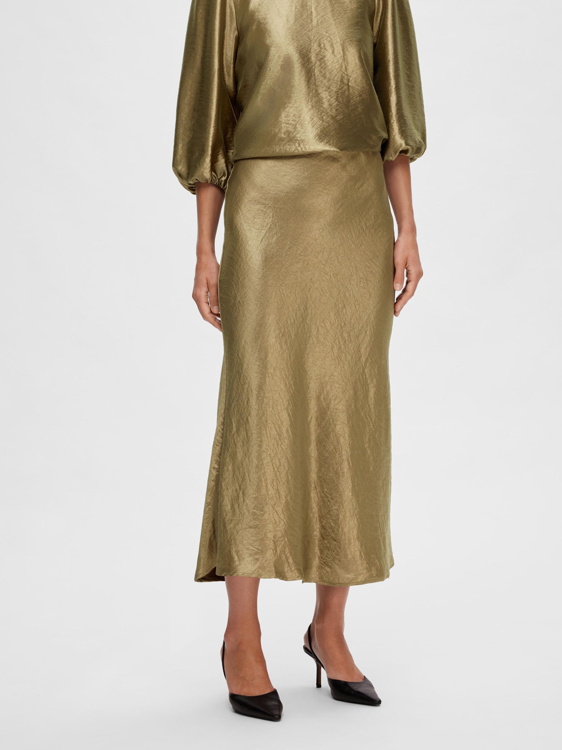 METALLIC MIDI SKIRT Metallic SELECTED FEMME