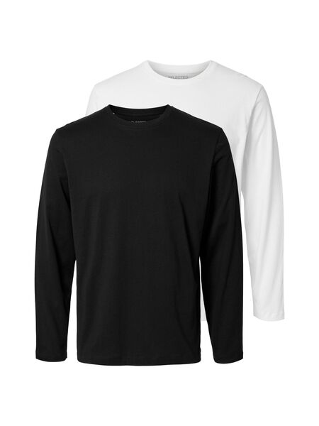 Selected 2-PACK COTTON LONG-SLEEVED T-SHIRT, Bright White, highres - 16094138_BrightWhite_1109752_003.jpg