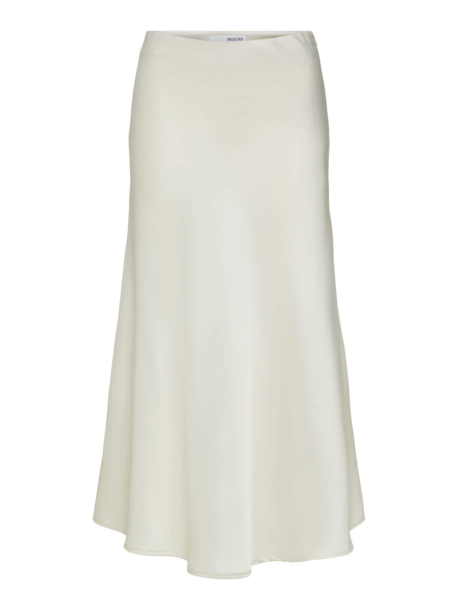 SATIN MIDIROCK | Grau | SELECTED FEMME®