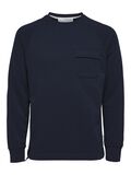 Selected CREW NECK SWEATSHIRT, Navy Blazer, highres - 16081250_NavyBlazer_001.jpg