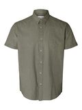 Selected COTTON BLEND SHORT SLEEVED SHIRT, Vetiver, highres - 16079053_Vetiver_001.jpg
