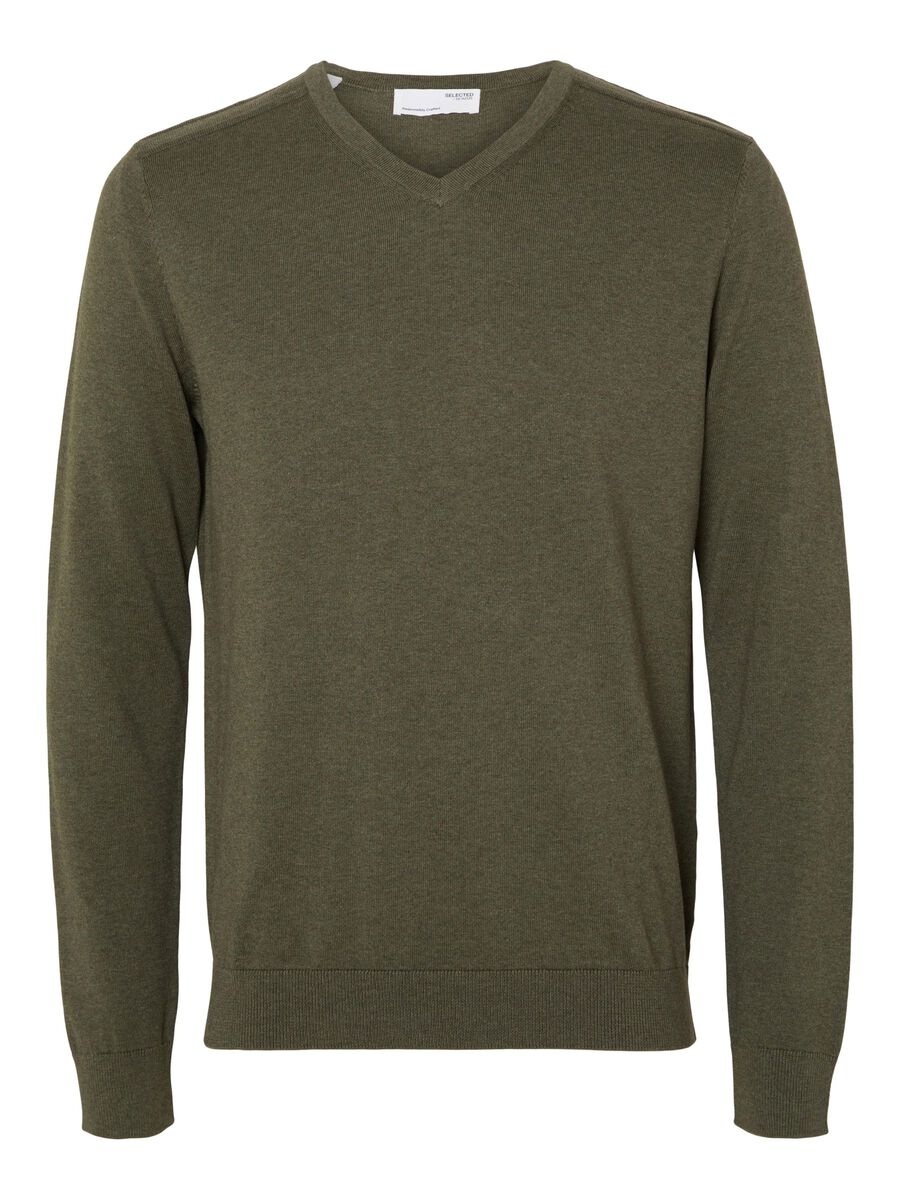 Selected V-HALS STRIKKET PULLOVER, Ivy Green, highres - 16090147_IvyGreen_1039296_001.jpg