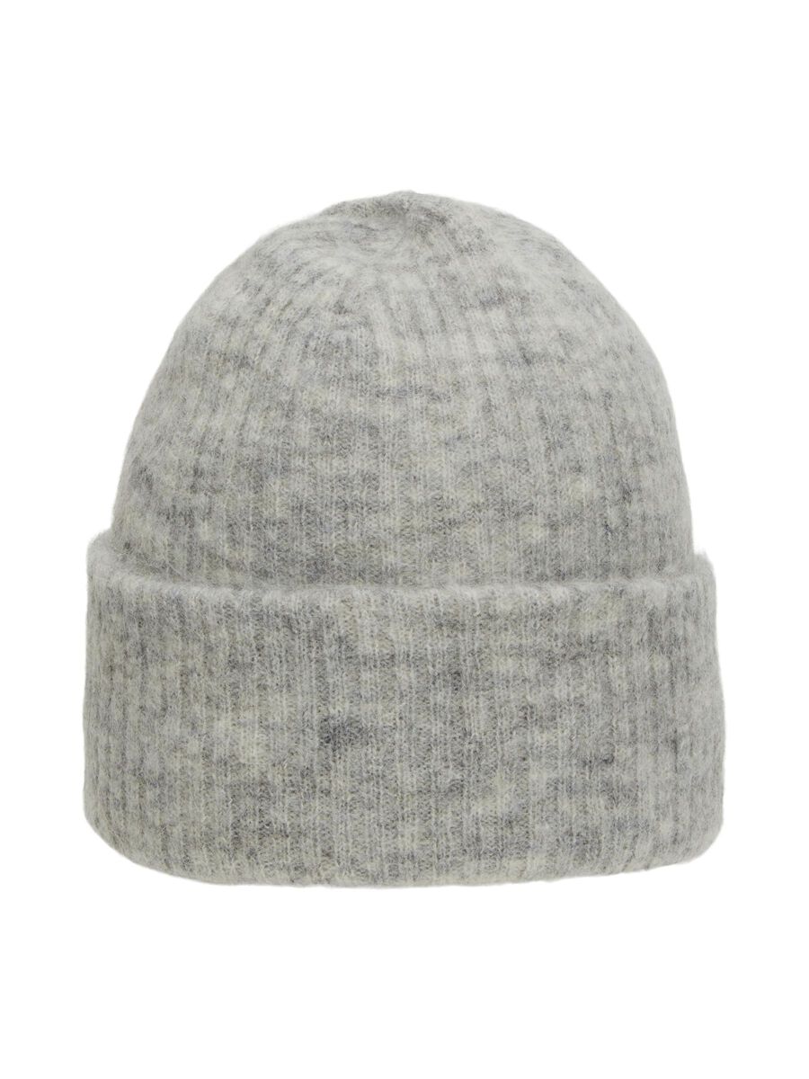 Selected CÔTELÉ EN LAINE MÉLANGÉE BONNET, Light Grey Melange, highres - 16091494_LightGreyMelange_001.jpg