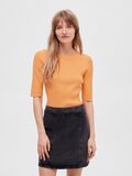 Selected SHORT-SLEEVED KNITTED TOP, Papaya, highres - 16088431_Papaya_003.jpg