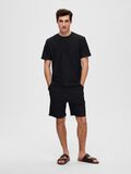 Selected GERIPPTES T-SHIRT, Black, highres - 16090777_Black_005.jpg