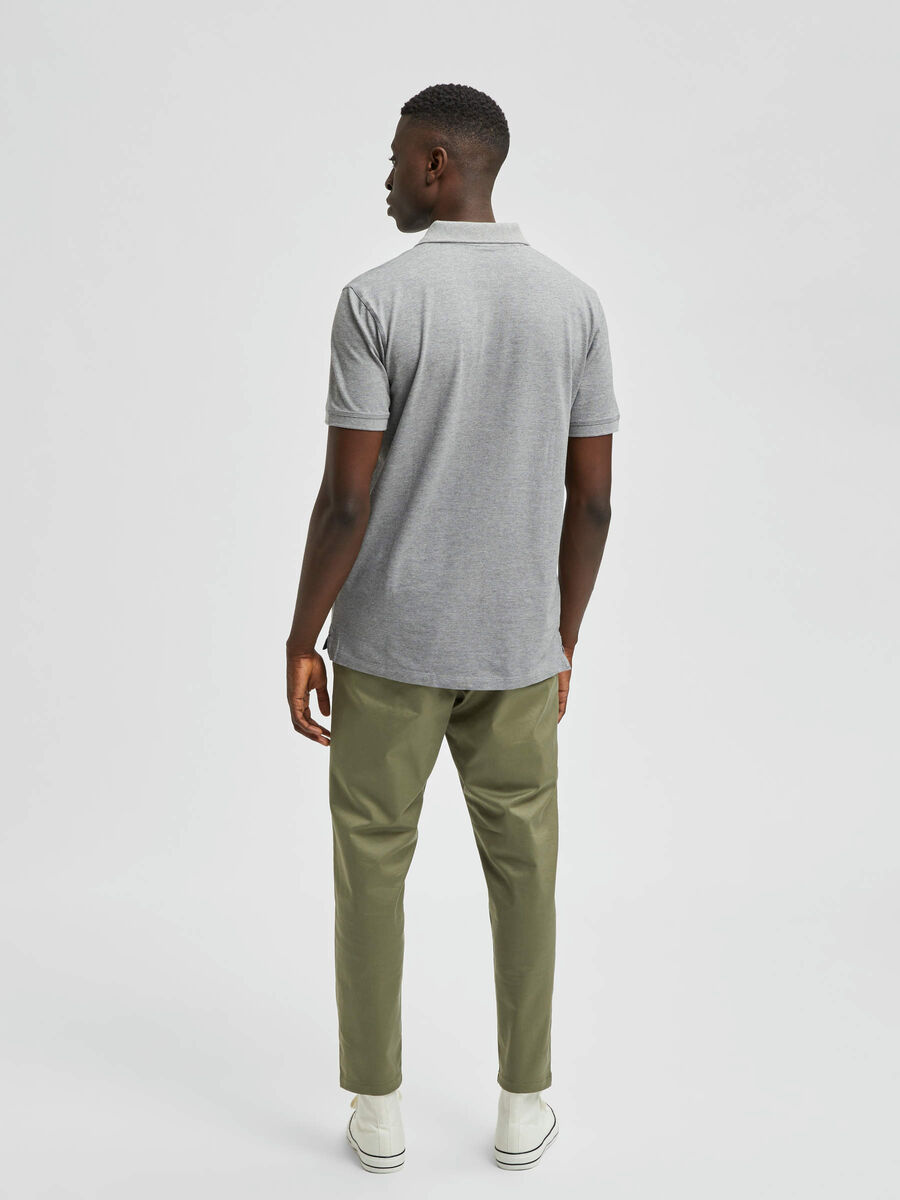Selected DE MANGA CORTA POLO, Medium Grey Melange, highres - 16082840_MediumGreyMelange_004.jpg