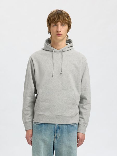 Selected 100% BAUMWOLL HOODIE, Light Grey Melange, highres - 16100000_LightGreyMelange_003.jpg