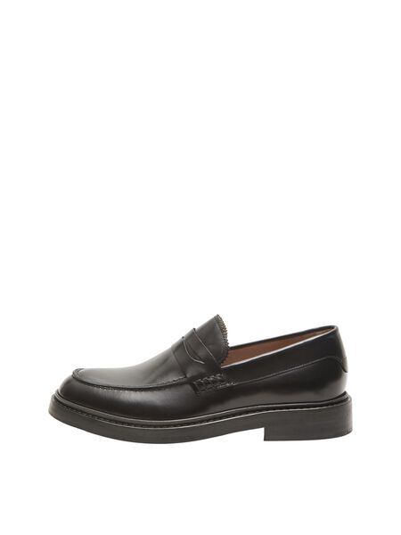 Selected LEATHER PENNY LOAFERS, Black, highres - 16081327_Black_001.jpg