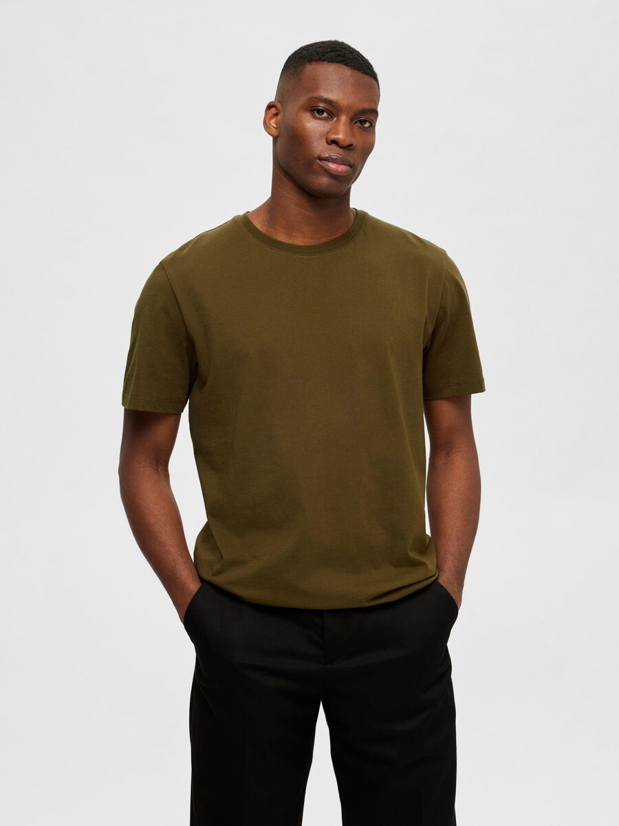 Selected CLASSIQUE T-SHIRT, Dark Olive, highres - 16087842_DarkOlive_003.jpg
