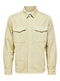 Selected LOOSE FIT OVERSHIRT, Sand, highres - 16084042_Sand_001.jpg