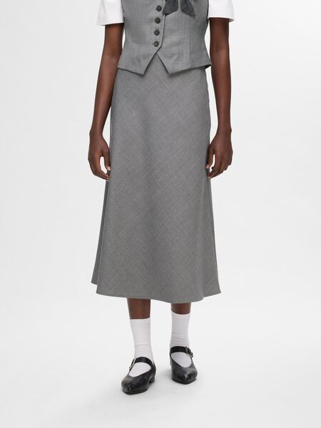 Selected TAILORED WOOL BLEND MIDI SKIRT, Grey Melange, highres - 16095254_GreyMelange_003.jpg