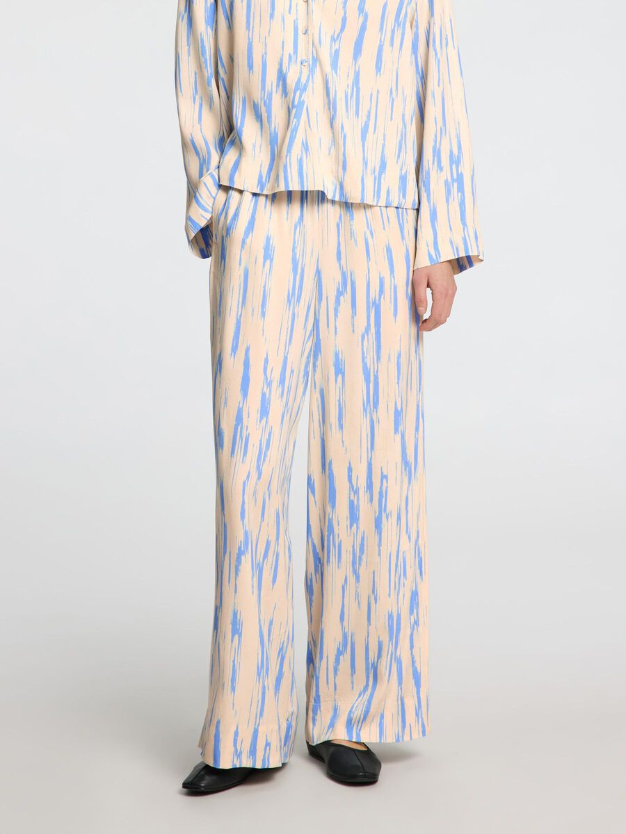 Selected PRINT VISCOSE WIDE LEG BROEK, Birch, highres - 16096852_Birch_1165355_003.jpg
