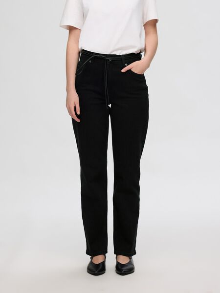 Selected BLACK STRAIGHT FIT JEANS, Black, highres - 16096679_Black_003.jpg