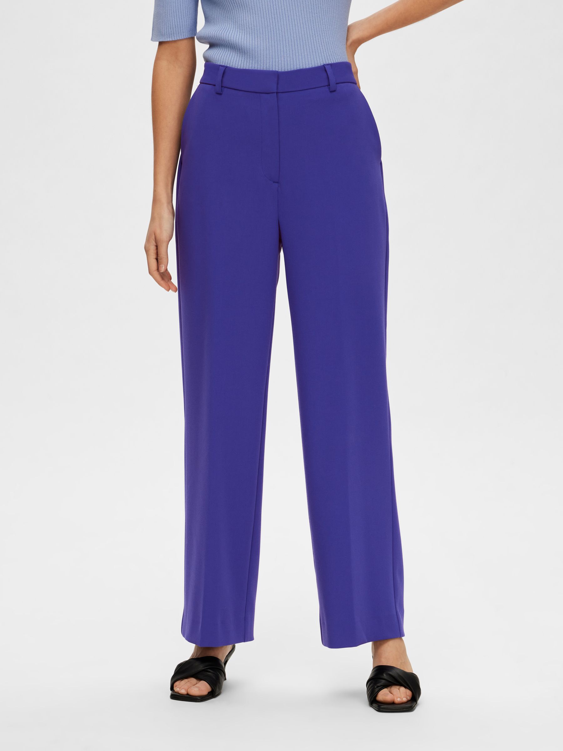 TAILORED WIDE LEG TROUSERS Blue SELECTED FEMME
