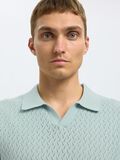 Selected CROCHET STYLE KNITTED POLO SHIRT, Winter Sky, highres - 16097572_WinterSky_006.jpg