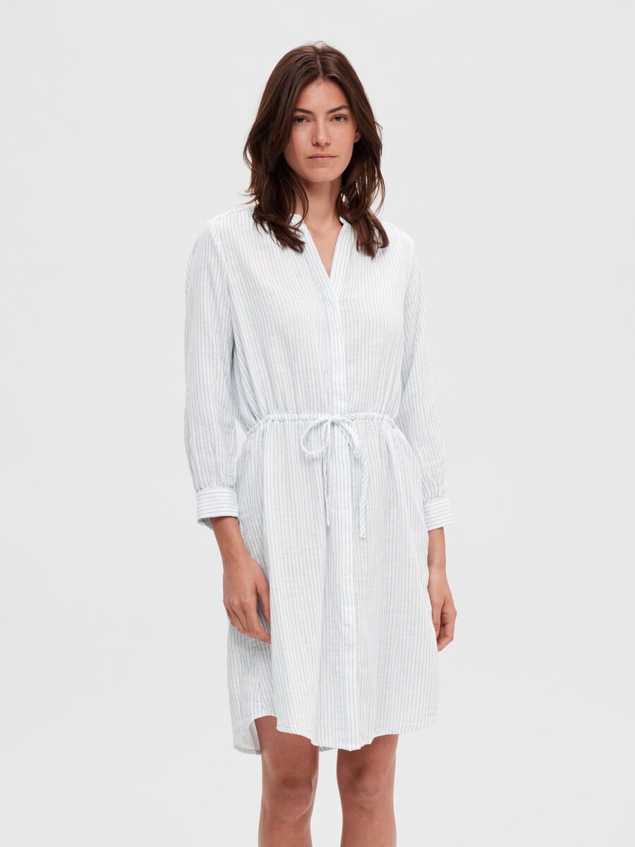 Selected À RAYURES ROBE-CHEMISE, Bright White, highres - 16092077_BrightWhite_1072191_003.jpg