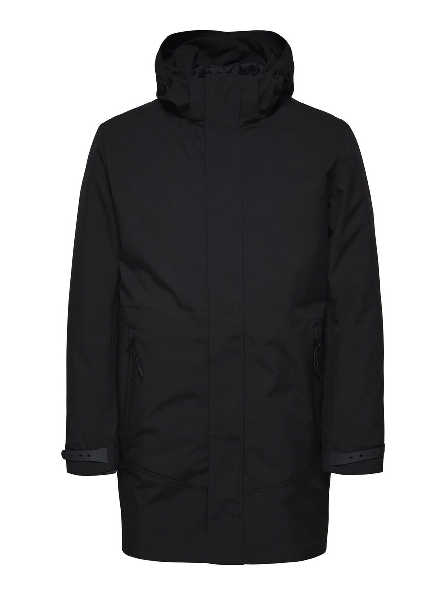 Selected AVEC CAPUCHE VESTE, Black, highres - 16079405_Black_001.jpg