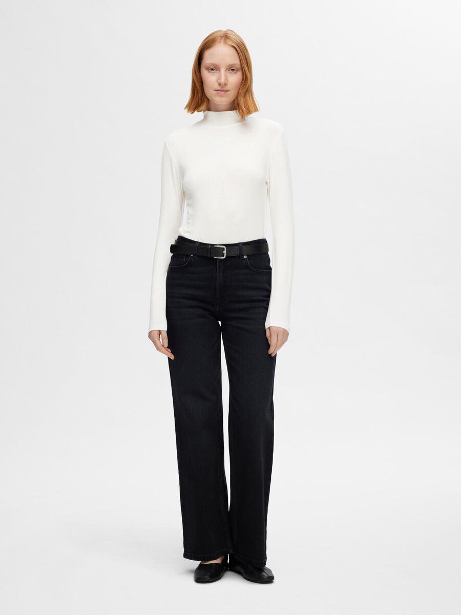Selected BASIC HIGH NECK LONG SLEEVED TOP, Snow White, highres - 16094345_SnowWhite_005.jpg