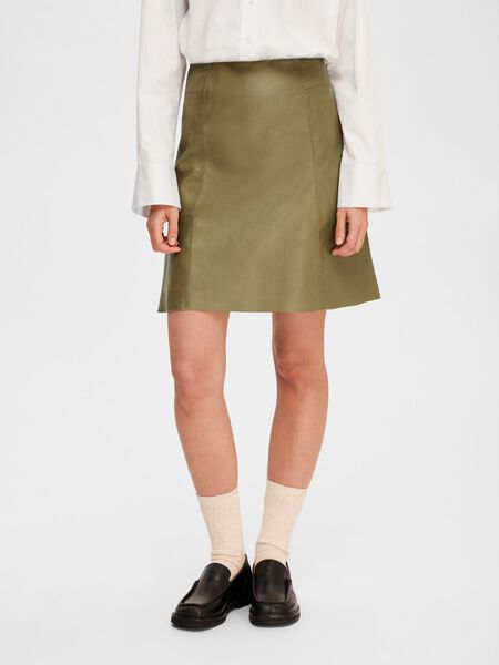 Selected MINI LEATHER SKIRT, Dusky Green, highres - 16084995_DuskyGreen_003.jpg