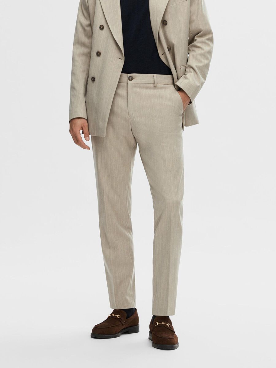 Selected SLIM FIT PINSTRIPED SUIT TROUSERS, Sand, highres - 16092952_Sand_1090280_003.jpg