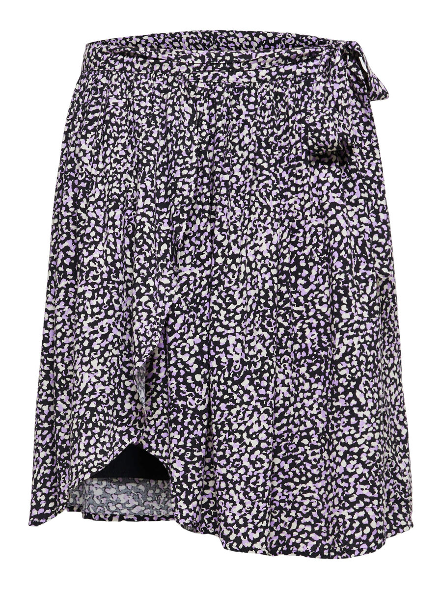 Selected PRINTED WRAP SKIRT, Black, highres - 16084745_Black_932555_001.jpg