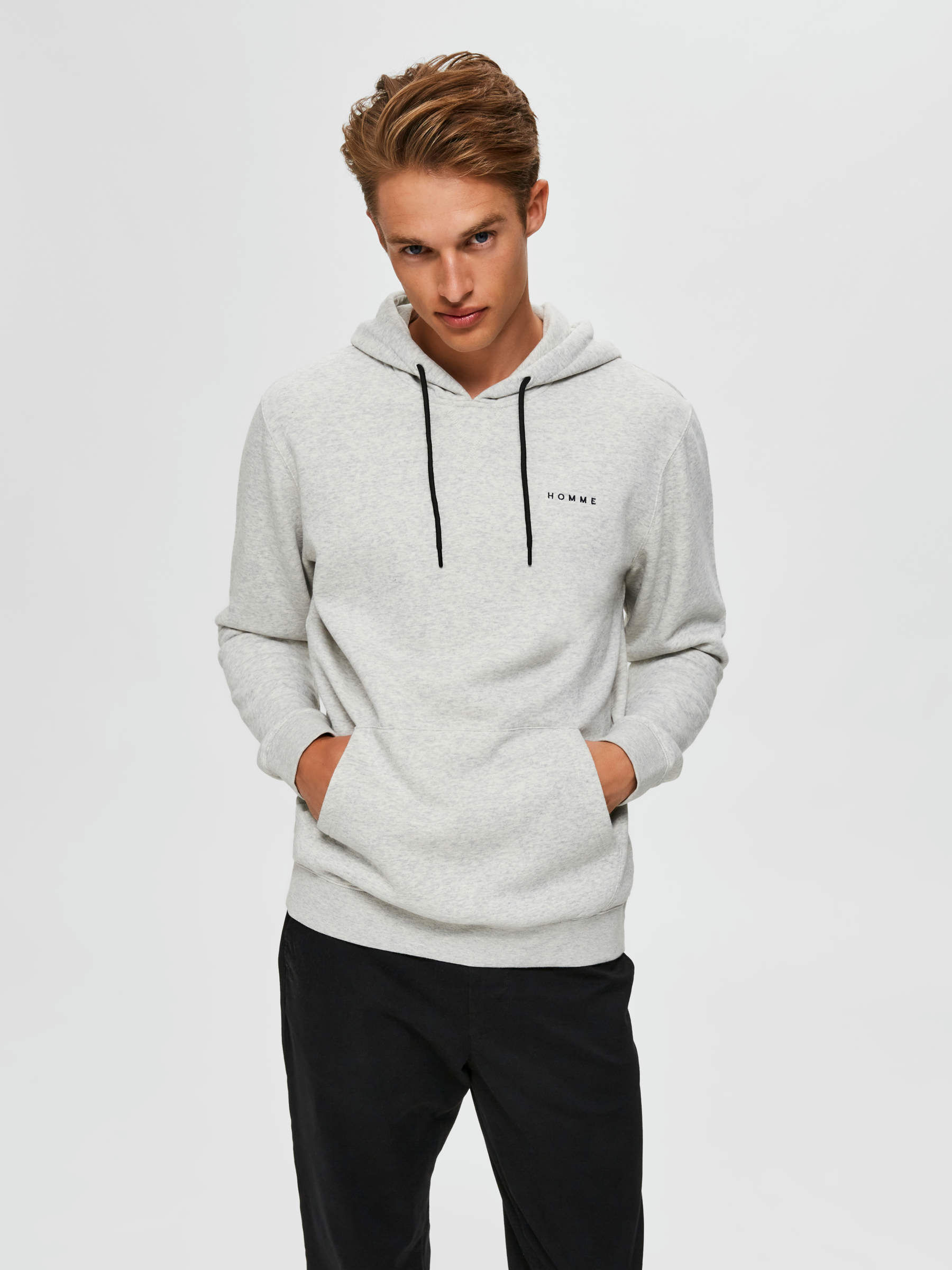 STATEMENT HOODIE Grey SELECTED HOMME