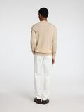 Selected 100% MERINO WOOL CREWNECK JUMPER, Oatmeal, highres - 16094647_Oatmeal_1151275_004.jpg