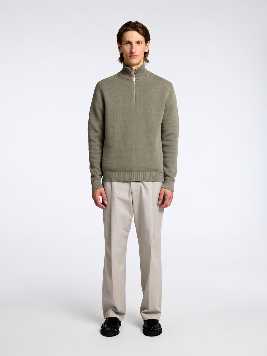 Selected HALF-ZIP JUMPER, Vetiver, highres - 16092601_Vetiver_005.jpg