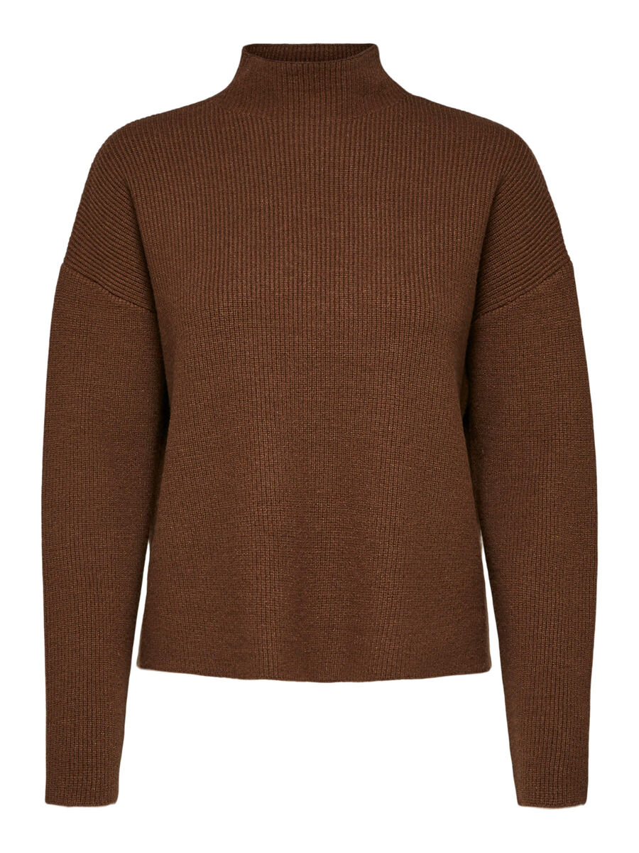 High neck knitted jumper, Selected