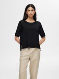 Selected KNITTED T-SHIRT, Black, highres - 16065731_Black_003.jpg