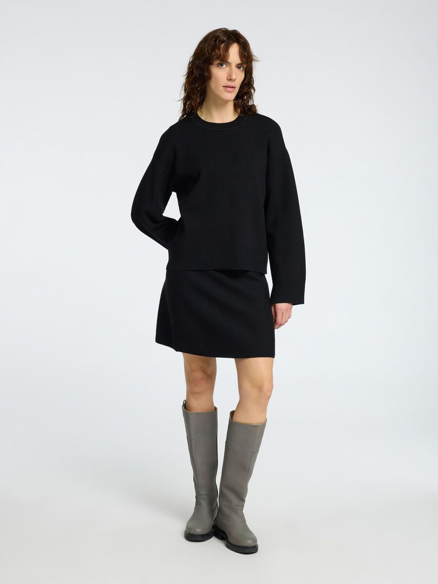 Selected VISCOSE BLEND KNITTED JUMPER, Black, highres - 16096169_Black_005.jpg