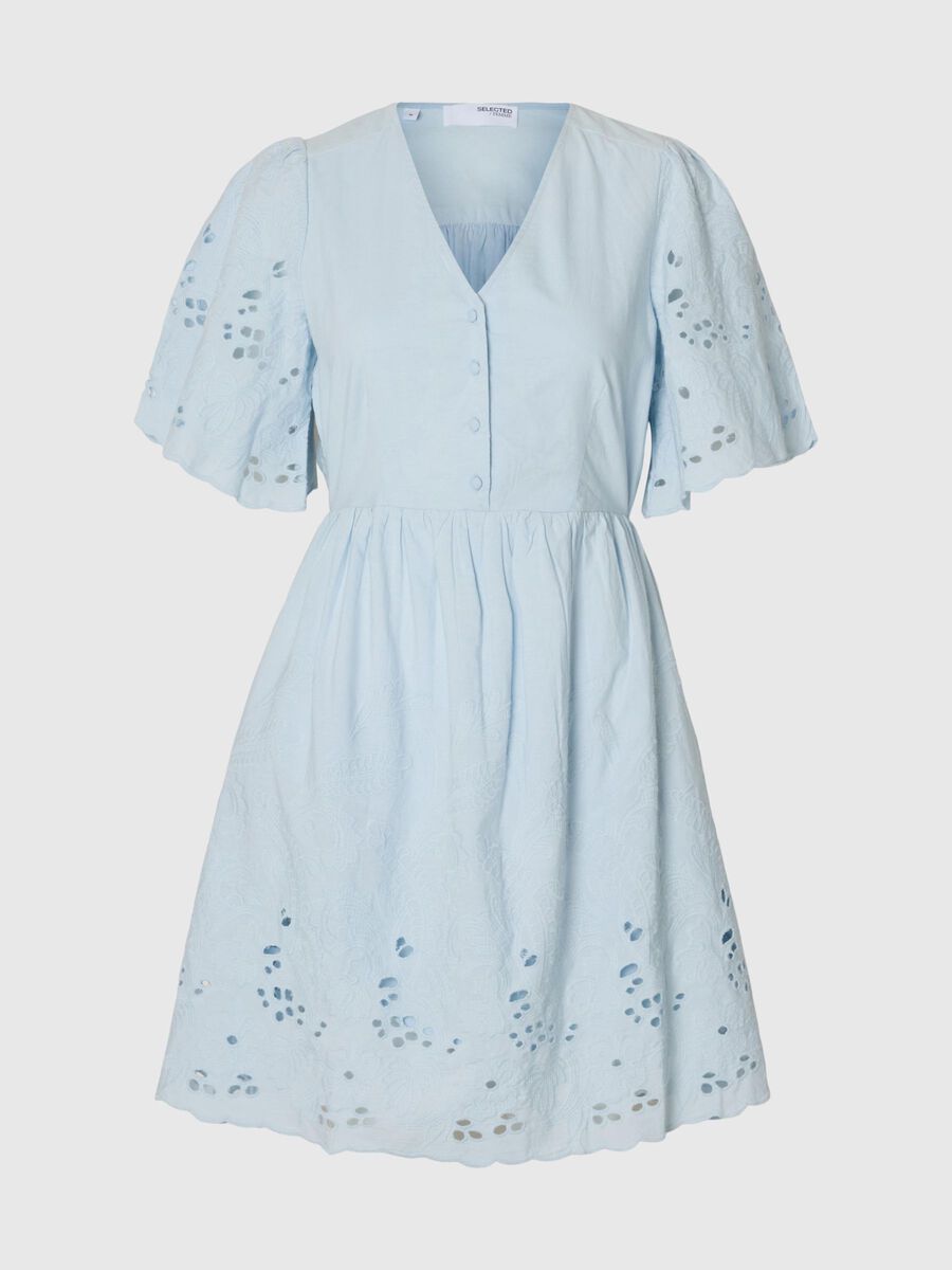Selected EMBROIDERED MINI DRESS, Cashmere Blue, highres - 16096439_CashmereBlue_001.jpg
