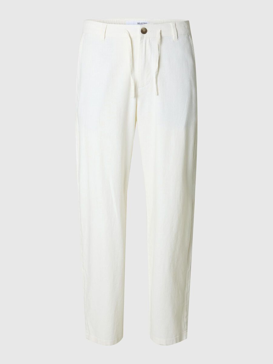 Selected 220 LOOSE FIT HOSE AUS LEINENGEMISCH, Cloud Dancer, highres - 16097808_CloudDancer_001.jpg