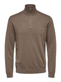 Selected HALV GLIDELÅS STRIKKET PULLOVER, Teak, highres - 16074687_Teak_779218_001.jpg